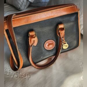 Vintage Dooney & Bourke Black Satchel with Cross Body Strap